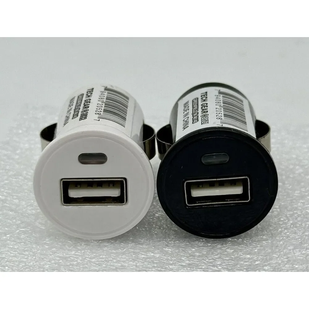 2 Pack USB Car Charger 1A Output Universal Compatability Indicator Light